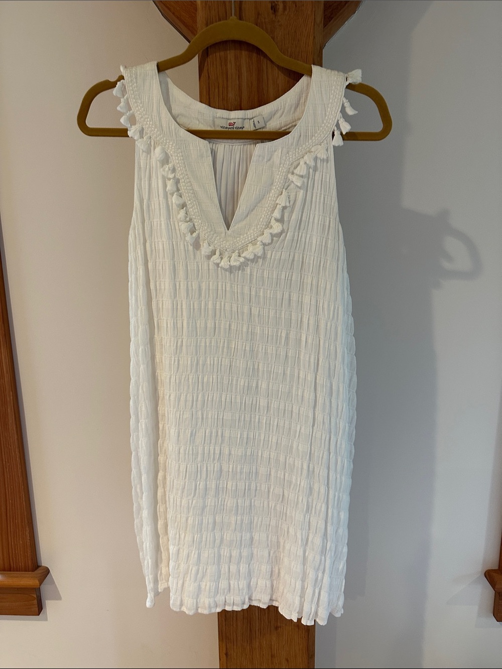 Vineyard Vines St Barthes Tassel White Sleeveless Dress Small